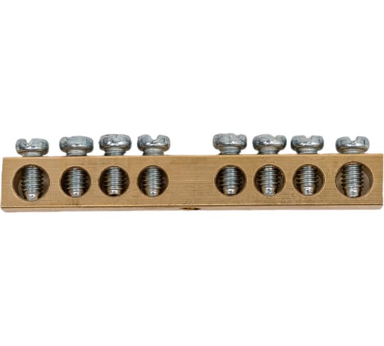 Изображение товара Шина EKF PEN, ноль-земля, 6х9мм, 8 отверстий, латунь, крепеж по центру, PROxima sn0-63-08-r