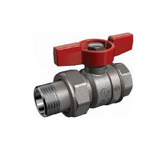 Изображение товара Шаровой кран GEKON хром, ручка-бабочка, 1 1/4" вр-американка GK 559 114