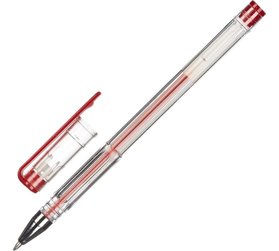 Изображение товара Ручка гелевая Attache красный стержень 0,5 мм, без манжеты 901709