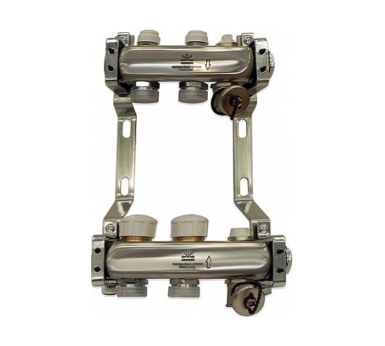 Изображение товара Коллекторный блок Gekon для теплого пола и радиаторного отопления 1x3/4EU 2 отвода GK 73102