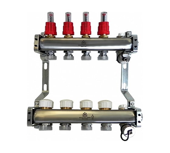 Изображение товара Коллекторный блок Gekon для тепл.пола 1x3/4EU отв.-4, GK 72104