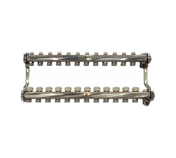 Изображение товара Коллекторный блок Gekon для теплого пола и радиаторного отопления 1x3/4EU 12 отводов GK 73112