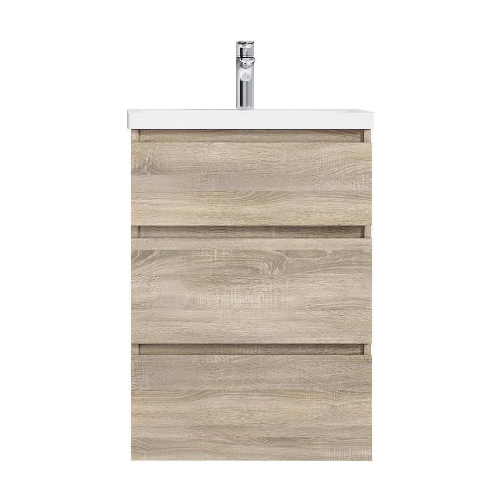 Изображение товара Напольная база под раковину AM.PM Gem S 60 см с 3 ящиками светлый дуб