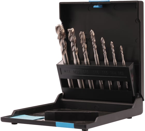 Изображение товара Набор спиральных машинных метчиков VOLKEL M3-M12 HSSE DIN371/376 (C/2-3P, R35) 7пр V47817