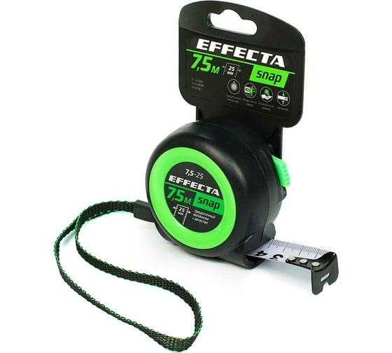 Изображение товара Рулетка EFFECTA SNAP автостоп, 7.5 м, 25 мм 560725