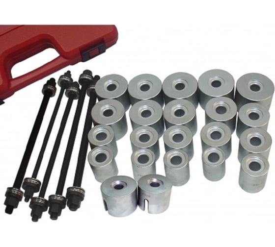 Изображение товара Набор перепрессовки подшипников и сайлентблоков СТАНКОИМПОРТ 27 предметов KA-3976В