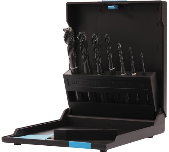 Изображение товара Набор спиральных машинных метчиков VOLKEL M3-M12 HSSE-VAP DIN371/376 (C/2,5P, R39) 7пр V47862