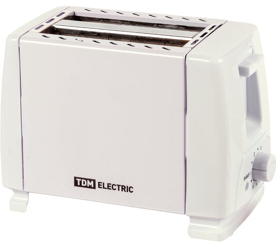 Изображение товара Тостер TDM ELECTRIC Утро, 700 Вт, 2 тоста, нержавеющая сталь, белый SQ4003-0001