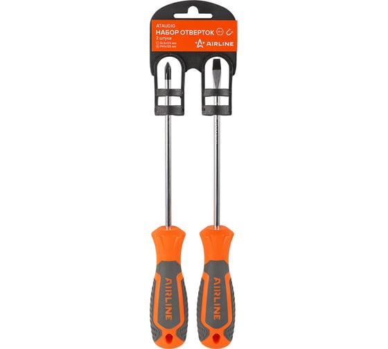 Изображение товара Набор отвёрток Airline SL5x125 мм, PH1x125 мм, пластиковый подвес, 2 предмета ATAU010