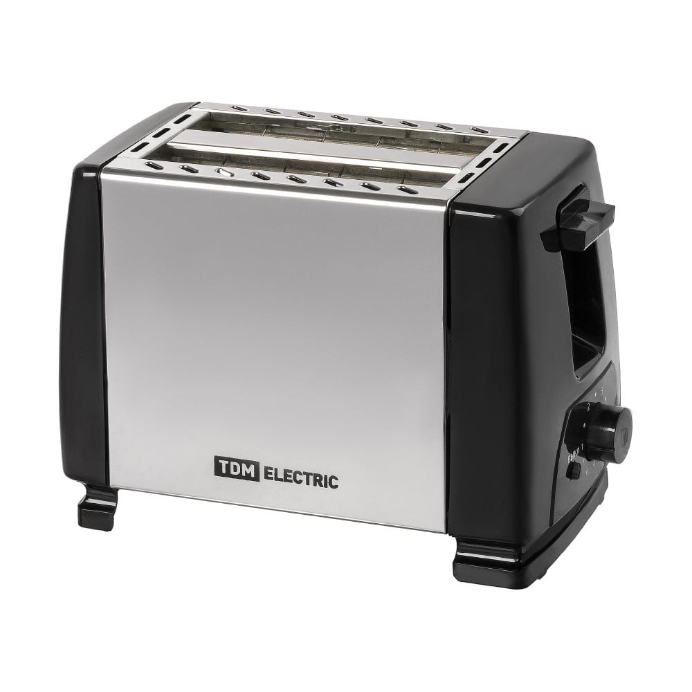 Изображение товара Тостер TDM ELECTRIC Утро 700 Вт 2 тоста из нержавеющей стали черный