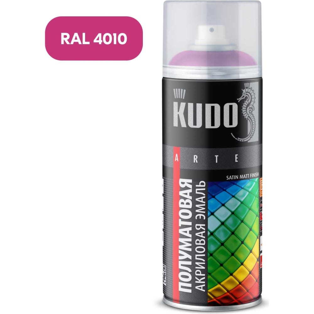 Универсальная эмаль KUDO свеча из вощины 4 5х4 5х12 5 см фуксия металлик