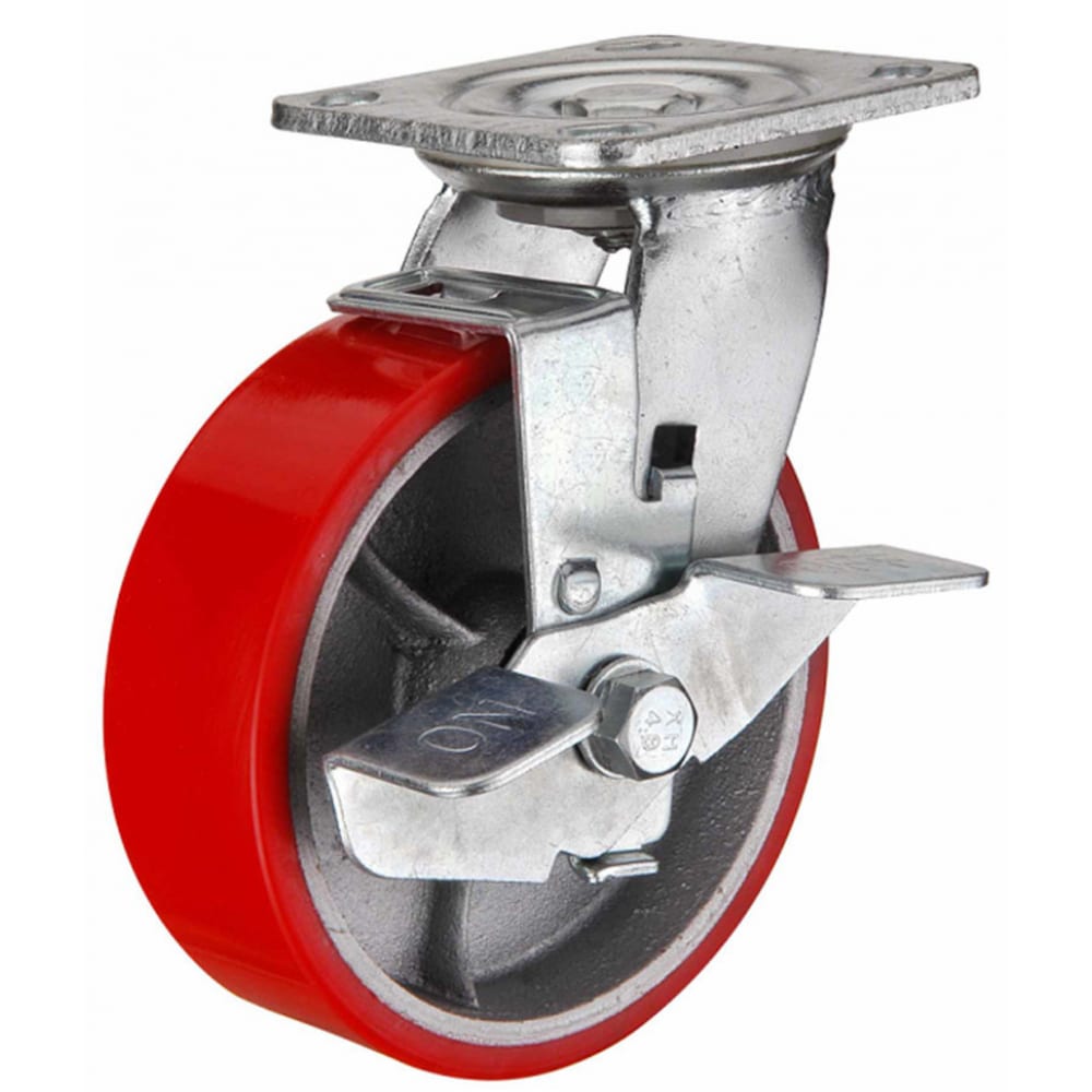 Большегрузное полиуретановое поворотное колесо MFK-TORG колесо большегрузное нейлоновое поворотное 150 мм mfk torg ed01 hkz 150