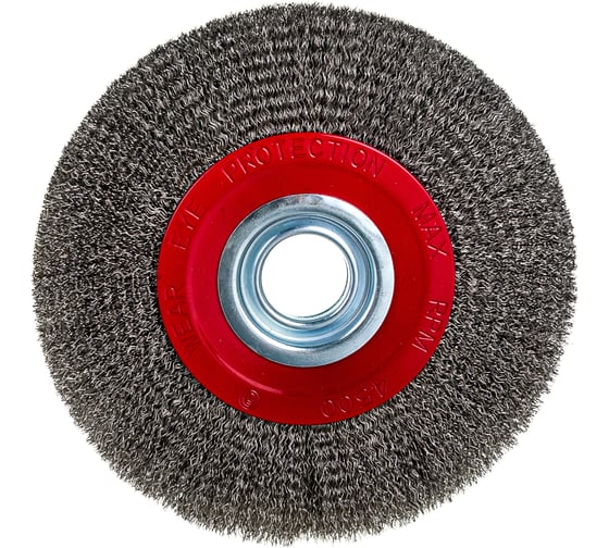 Изображение товара Щётка круглая №184 (200 мм; гофрированная проволока) для точила АТАКА 0320032430 34735