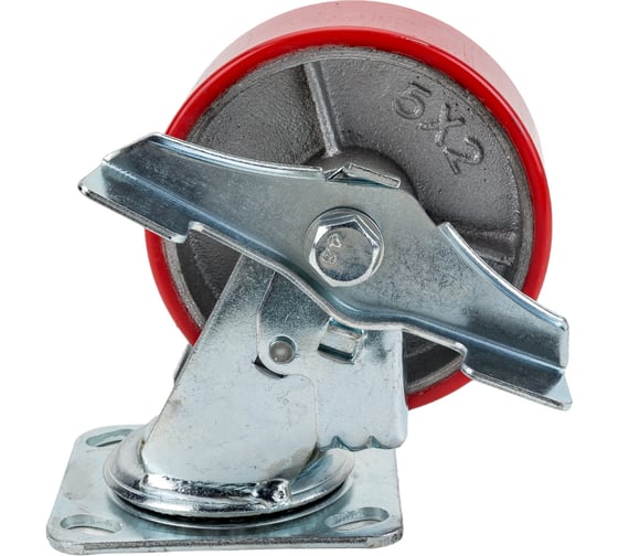 Изображение товара Колесо большегрузное полиуретановое поворотное с тормозом SCPB55 125 мм MFK-TORG 1044125