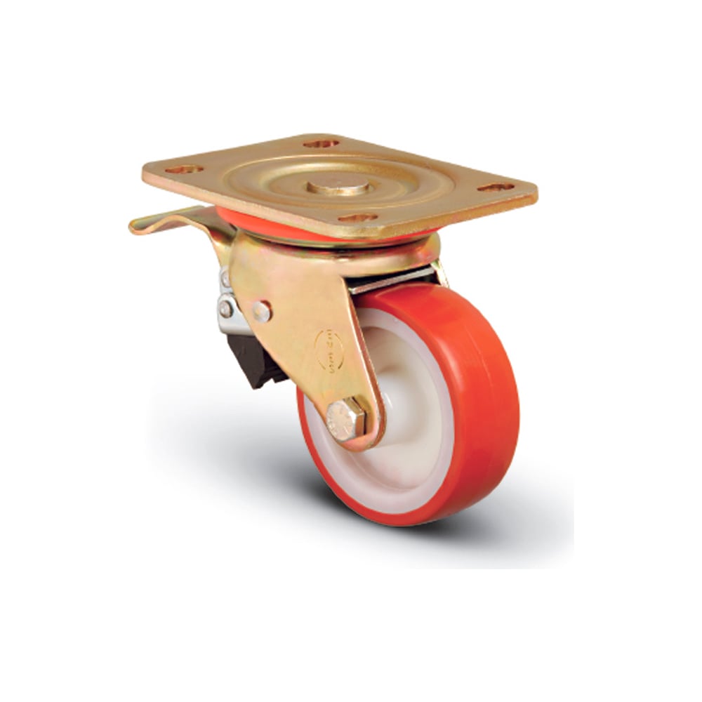 Сверхмощное полиуретановое поворотное колесо MFK-TORG колесо полиуретановое palisad 3 00 8 длина оси 90мм подшипник 20мм 68976