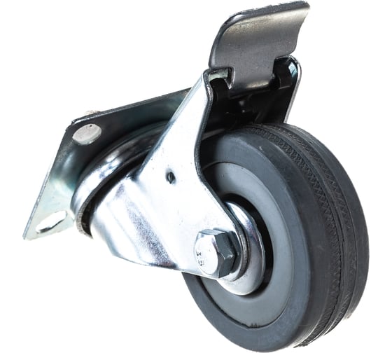 Изображение товара Колесо серая мягкая резина поворотное с тормозом SCGB25 50 мм MFK-TORG 5054050М