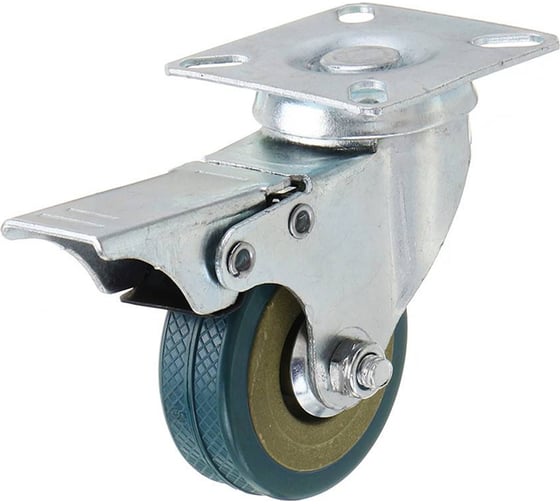 Изображение товара Колесо серая резина поворотное с тормозом SCGB55 125 мм MFK-TORG 3054125