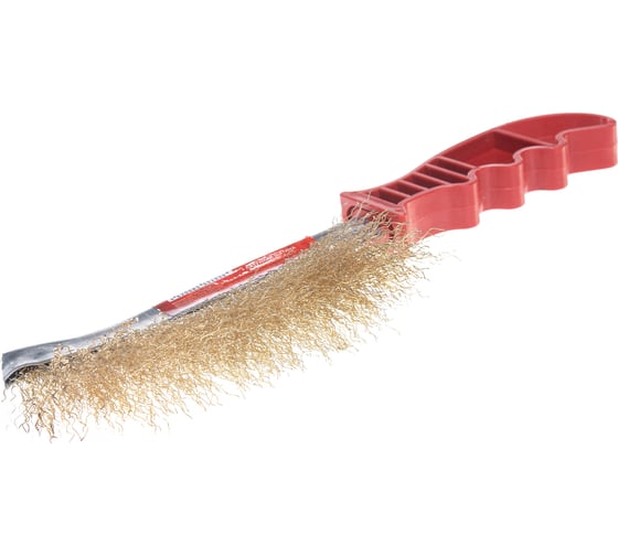 Изображение товара Латунная щетка по металлу с пластиковой ручкой Кедр 203323