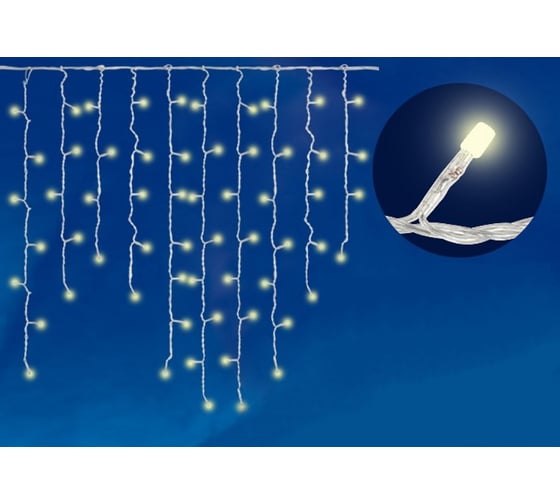 Изображение товара Светодиодная бахрома Uniel ULD-B3010-200/DTA WARM WHITE IP20 с контроллером, 3м UL-00003678