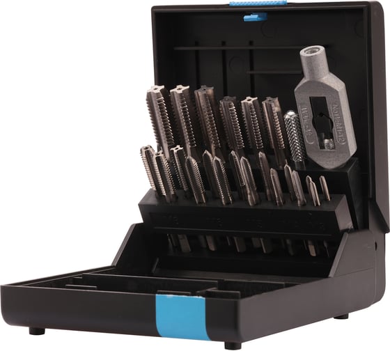 Изображение товара Набор метчиков комплектных VOLKEL M3-M12 HSS-G DIN352 (+ вороток) 22пр V47001