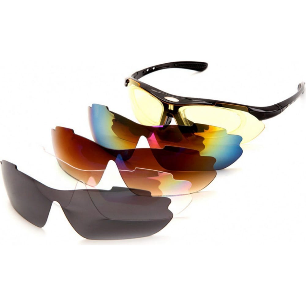 фото Спортивные солнцезащитные очки с 5 сменными линзами bradex в чехле, красные sf 0154