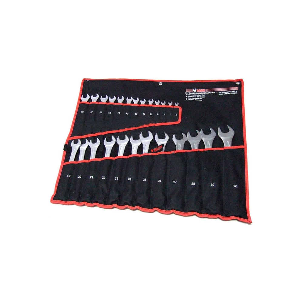 Изображение товара Набор комбинированных ключей BAUM 25 предметов от 6 до 32 мм профессиональный