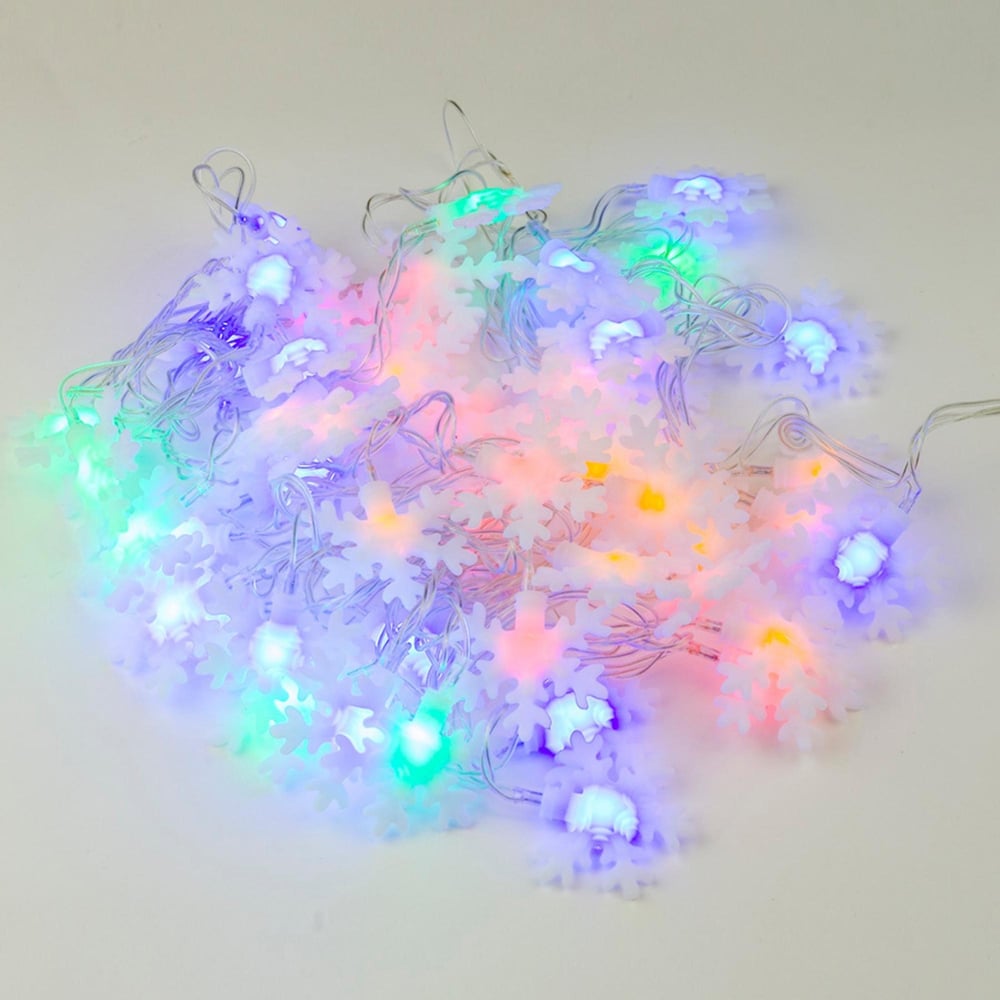 Изображение товара Светодиодная гирлянда Uniel ULD-S0700-050/DTA MULTI IP20 SNOWFLAKES-3 7 м мультиколор