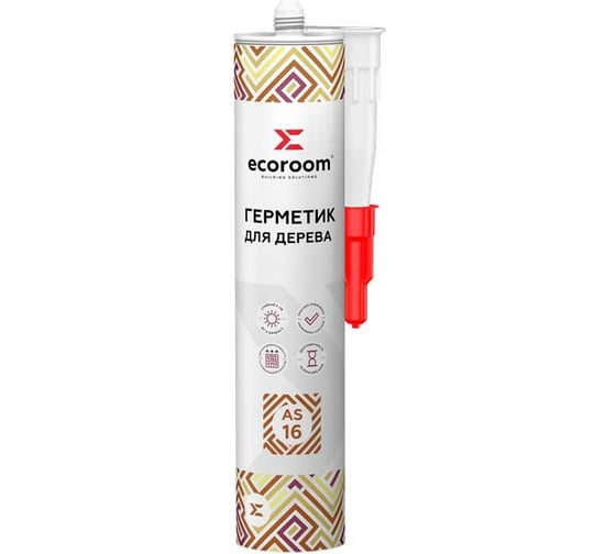 Изображение товара Акриловый герметик для деревянного строения ECOROOM AS-16 сосна, 310 мл 225-1-310/сосна