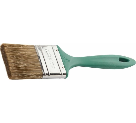 Изображение товара Плоская кисть STAYER Lasur Euro смешанная натуральная и искусственная щетина пластмассовая ручка 63 мм 01081-63