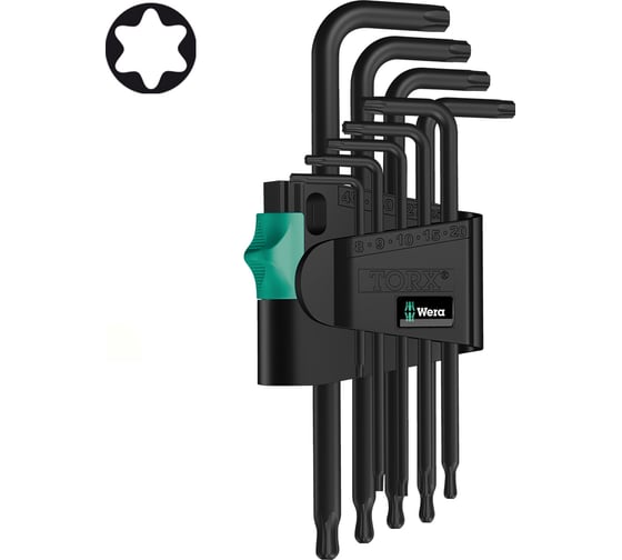 Изображение товара Набор Г-образных ключей Wera 967 PKL/9 CLIP 9TLG/9 PCS WE-024242