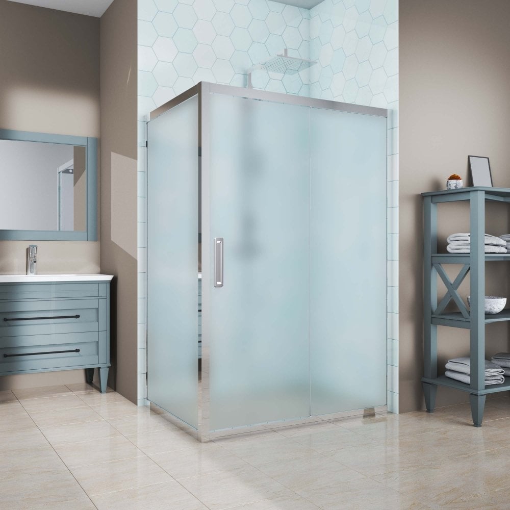 Изображение товара Душевой уголок GuteWetter gwmpkb019r 95x150x200 см, профиль хром блестящий, стекло матовое закаленное 6 мм 4698031936663