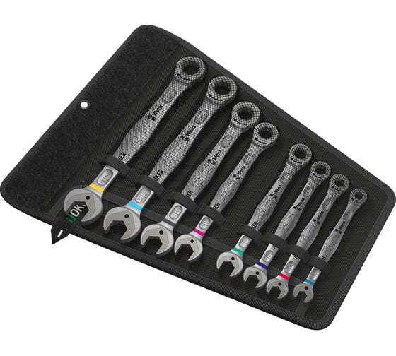 Изображение товара Набор гаечных ключей Wera Imperial Joker с кольцевой трещоткой 8 шт. WE-020012