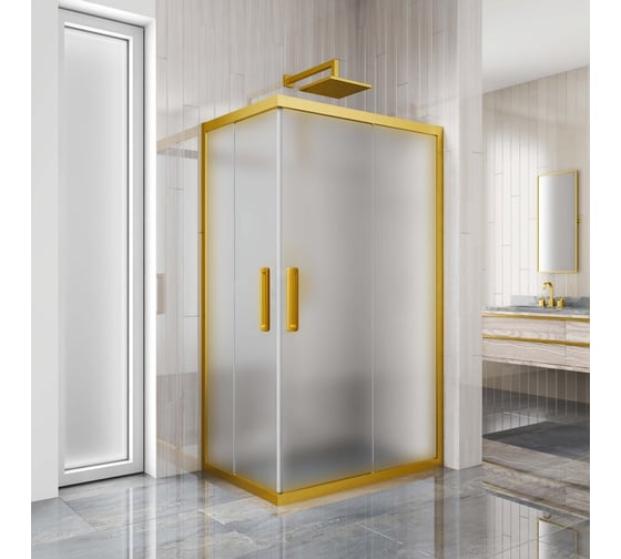 Изображение товара Душевой уголок GuteWetter gwmpkb019rc 105x80x200 см, профиль бронзовый, стекло матовое закаленное 6 мм 4698032705244