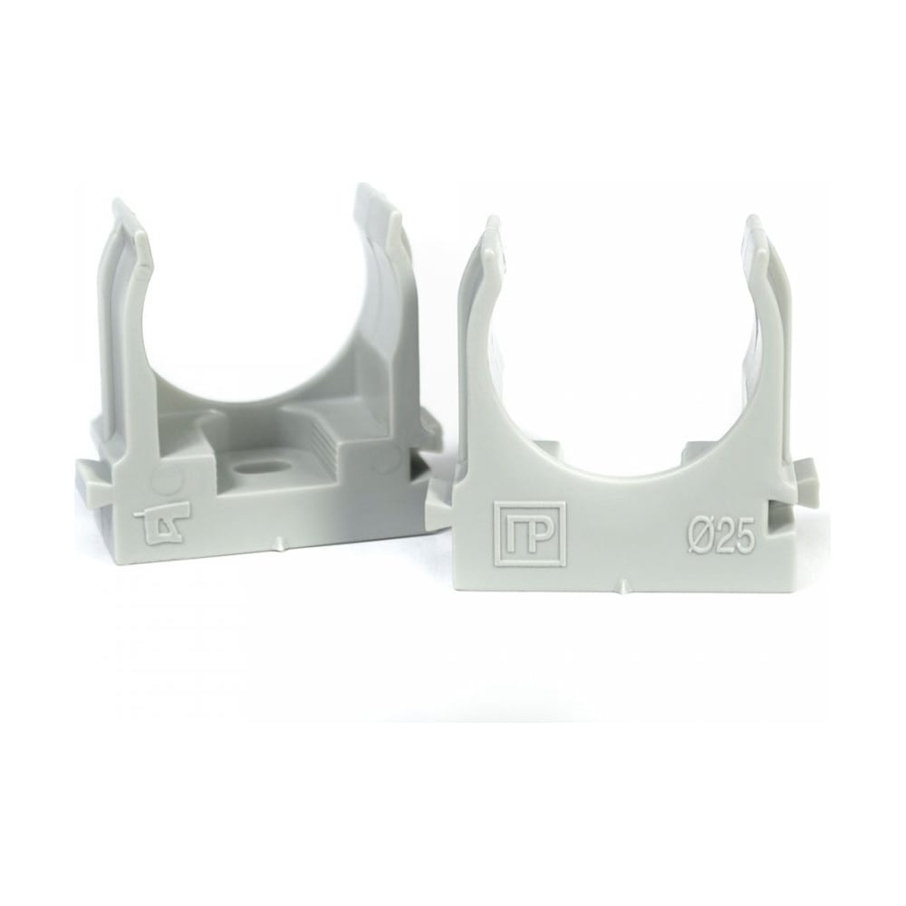 Изображение товара Крепеж-клипса для труб диаметром D25 мм, 900 шт, серый Промрукав