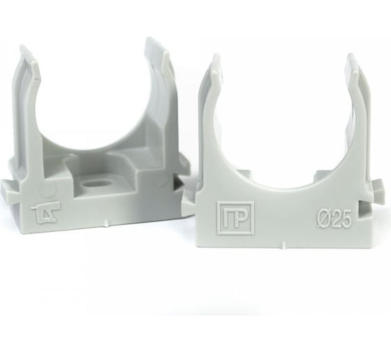 Изображение товара Крепеж-клипса для труб для прямого монтажа Промрукав серая в гофроящике, d25 мм, 900 шт. PR13.0454