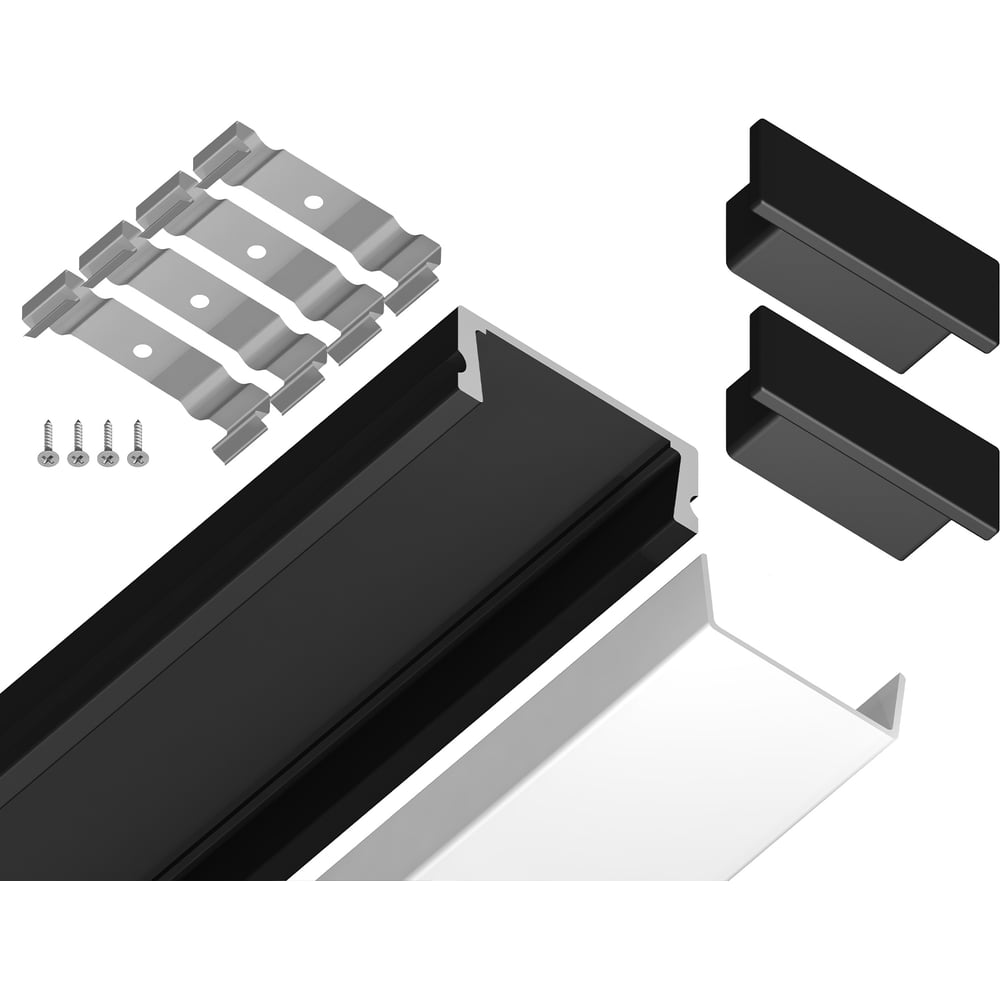 Изображение товара Накладной алюминиевый профиль для светодиодной ленты Ambrella Light ILLUMINATION GP1700BK