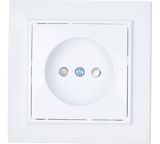 Изображение товара Розетка EKF Минск СП 1-местная, без заземления, с защитной шторкой, 10А, белая ERR10-022-100