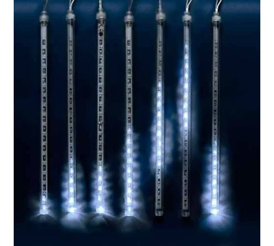 Изображение товара Фигурный светодиодный занавес Uniel ULD-E2403-144/DTK WHITE, IP44, METEOR, «Падающие звезды», 11119