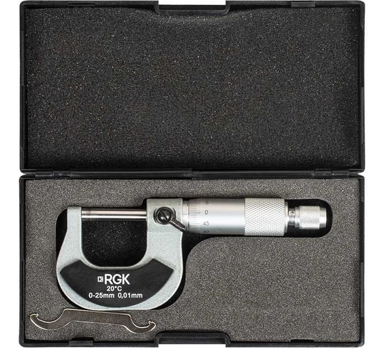 Изображение товара Микрометр RGK MCM-25 механический, с поверкой 755818