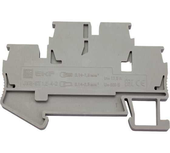 Изображение товара Клеммная колодка EKF самозажимная, двойная, JXB-ST-1.5, 17.5А, серая, 45 шт PROxima plc-jxb-st-1.5-4-2