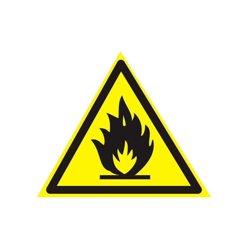 фото Наклейка-знак пожарной безопасности rexant пожароопасно, 150х150х150мм 55-0020
