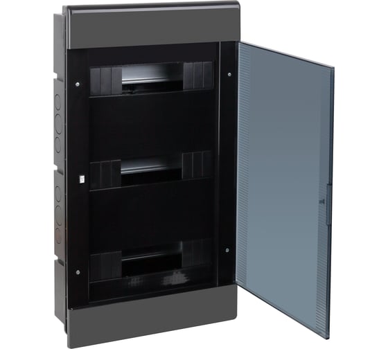 Изображение товара Щиток скрытой проводки Рувинил Тусо на 36 модулей с дверцей 547x299x103 мм черный 68136Ч