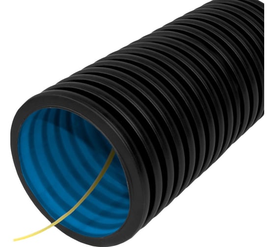 Изображение товара Гофрированная труба Промрукав двустенная ПНД гибкая тип 450 SN6 стойкая к ультрафиолету не распространяющая горение с/з черная д200 35м PR15.0204