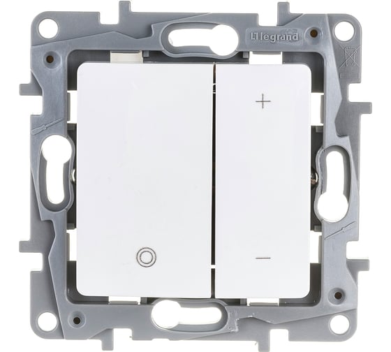 Изображение товара Диммер нажимной универсальный LED Legrand Etika 400Вт без нейтрали белый 672218