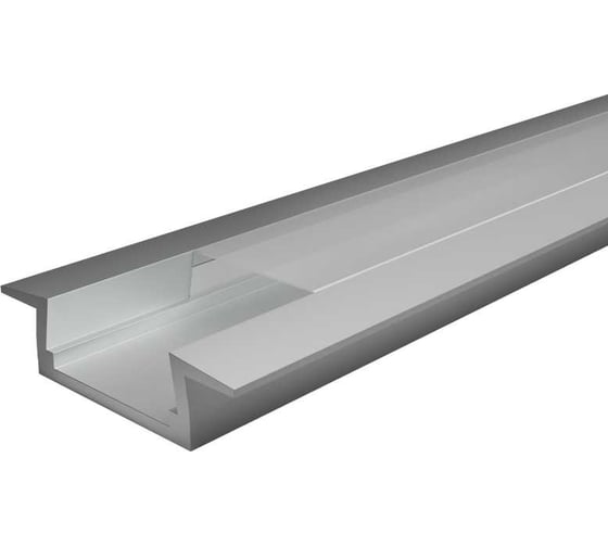 Изображение товара Профиль алюминиевый встраиваемый Wolta для светодиодной ленты 22x6 мм, длина 2м, ширина площадки 11,3 мм, WAP-I-22/6/2000-A