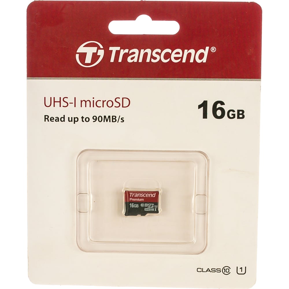 фото Карта памяти transcend micro sdhc 16 gb class 10 u1 premium uhsi до 60мб/с 400x без адаптера б0030511