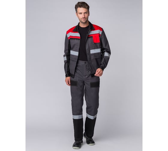 Изображение товара Костюм Вивантек-1 СОП У. Факел (тк.Смесовая,240) брюки, т.серый/черный/красный, 44-46; 170-176 87489146.003