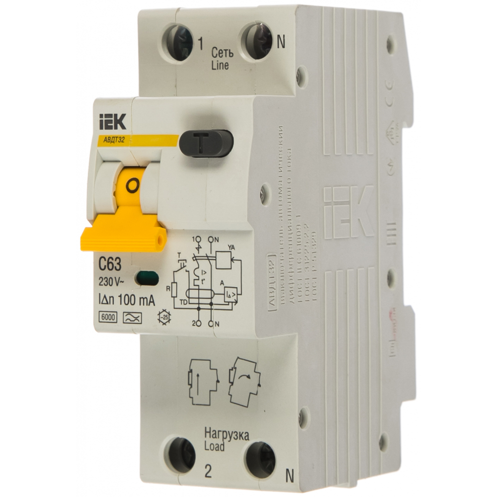Автоматический выключатель дифференциального тока IEK автоматический выключатель дифференциального тока tdm