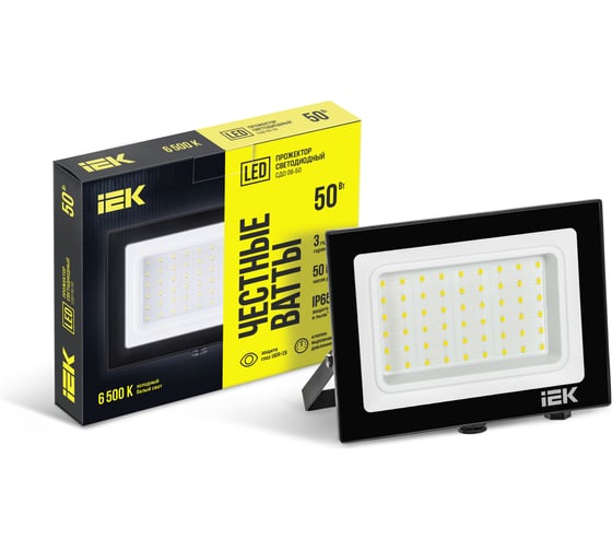 Изображение товара Светодиодный прожектор IEK СДО 06-50 черный IP65 6500 K LPDO601-50-65-K02