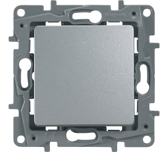 Изображение товара Переключатель Legrand одноклавишный Legrand Etika 10А 250В безвинтовые зажимы алюминий 672405